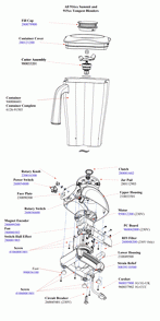 Diagram Diagram and Parts List for 1G91503-CCC  Hamilton Beach Blender